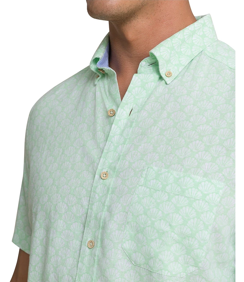 Southern Tide Seashell Cove Short Sleeve Woven Shirt