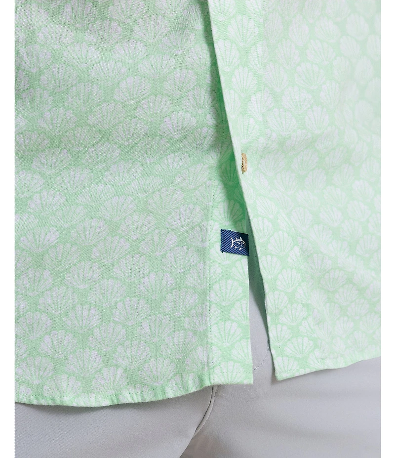 Southern Tide Seashell Cove Short Sleeve Woven Shirt