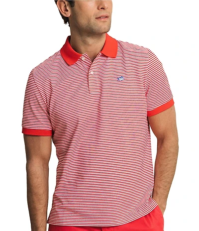 Southern Tide Striped Skipjack Short Sleeve Polo Shirt