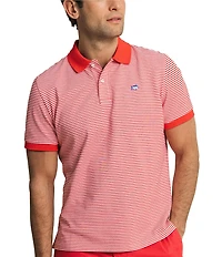 Southern Tide Striped Skipjack Short Sleeve Polo Shirt