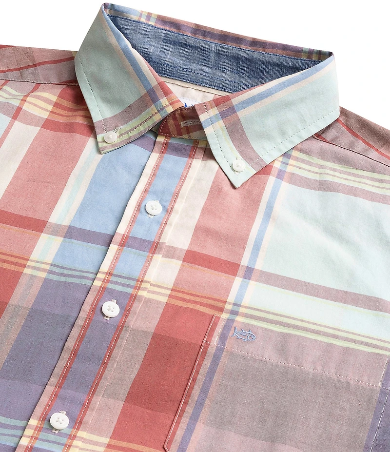 Southern Tide Surfside Madras Plaid Long Sleeve Woven Shirt