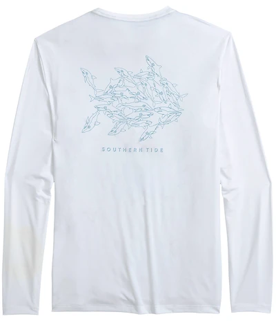 Southern Tide Swarming Sharks Performance Stretch Long Sleeve T-Shirt