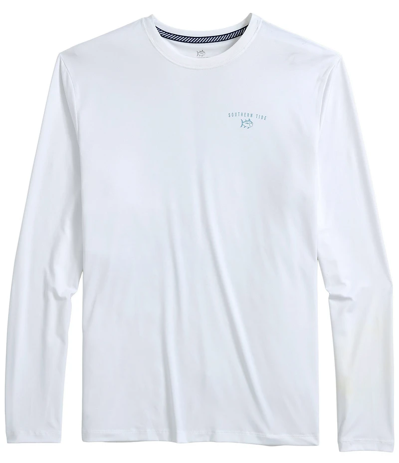 Southern Tide Swarming Sharks Performance Stretch Long Sleeve T-Shirt