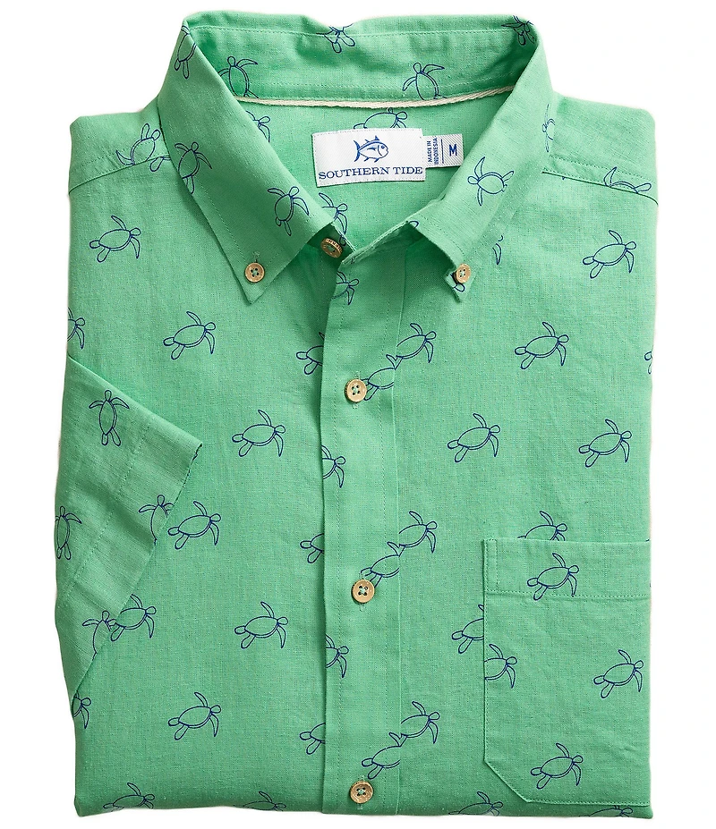 Southern Tide Turtle Cove Short Sleeve Woven Shirt