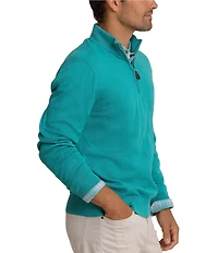 Southern Tide Whitehaven Heather Quarter-Zip Long Sleeve Knit Sweater
