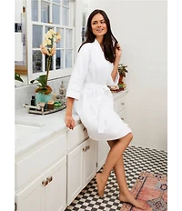 Spa Essentials by Sleep Sense 3/4 Sleeve Short Waffle Wrap Robe