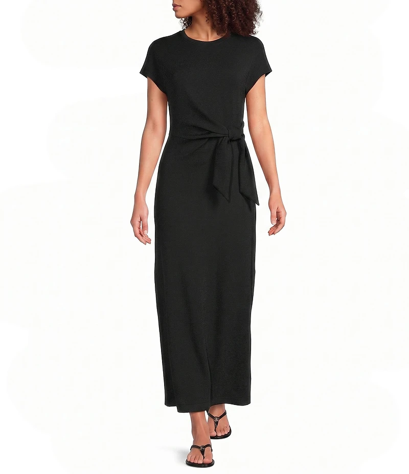 SPANX AirEssentials® Crew Neck Cap Sleeve Tie-Waist Midi Dress