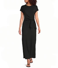 SPANX AirEssentials® Crew Neck Cap Sleeve Tie-Waist Midi Dress