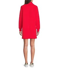 Spanx AirEssentials Halfzip Knit Crew Neck Long Sleeve Dress