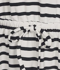 SPANX AirEssentials Striped Double Knit Scoop Neck Drawstring Maxi Tank Dress