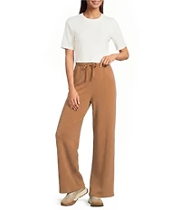 SPANX Coordinating Faux Sandwashed High Rise Wide Leg Knit Pants