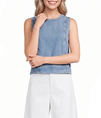 SPANX Crew Neck Sleeveless Woven Top