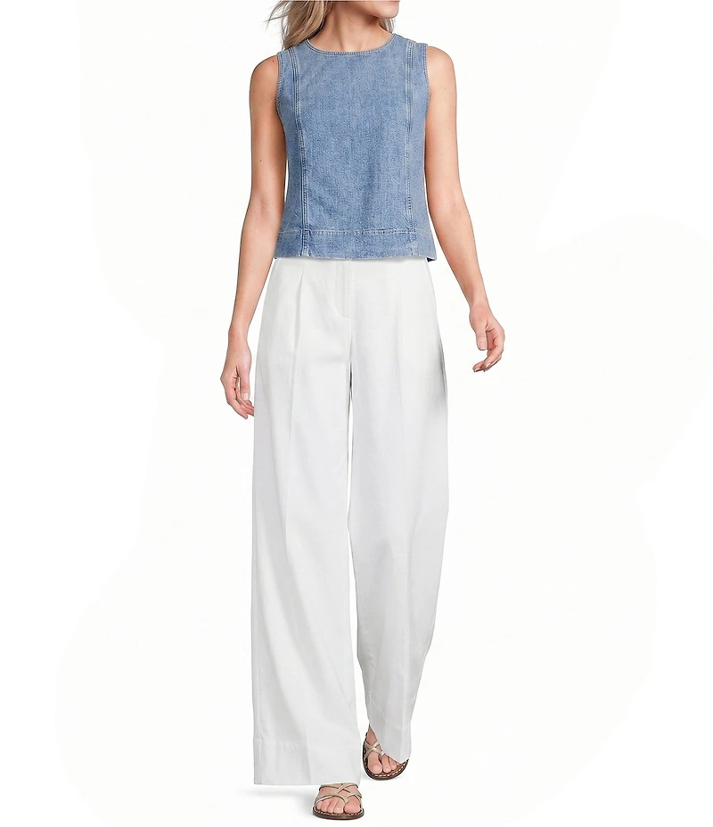 SPANX Crew Neck Sleeveless Woven Top