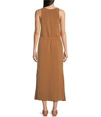 SPANX Faux Sandwashed Scoop Neck Sleeveless Knit Maxi Dress