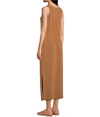 SPANX Faux Sandwashed Scoop Neck Sleeveless Knit Maxi Dress