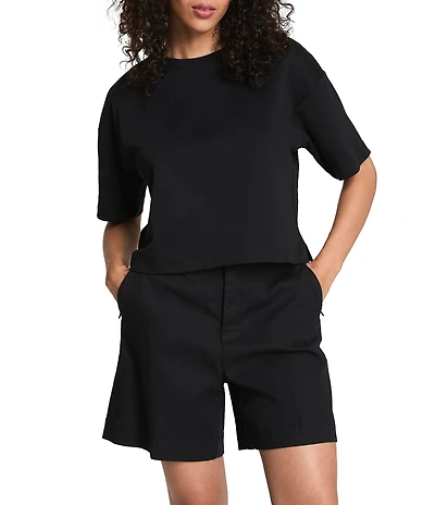 Spanx Knit Short Sleeve Crew Neckline Cotton Boxy T-Shirt