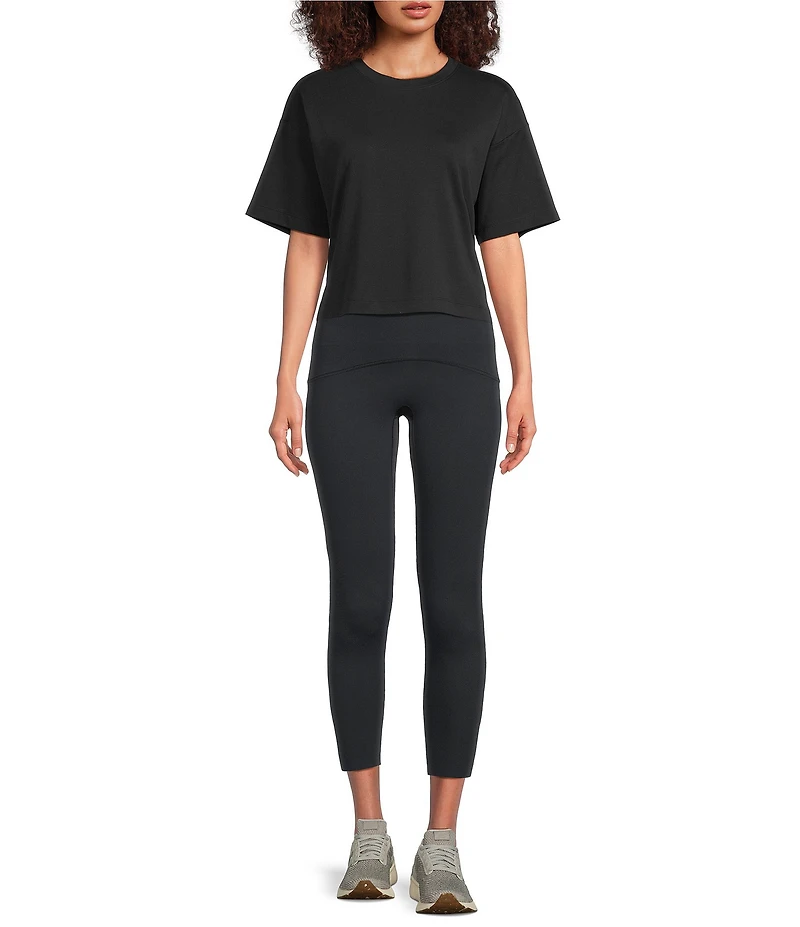 Spanx Knit Short Sleeve Crew Neckline Cotton Boxy T-Shirt