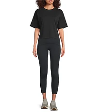 Spanx Knit Short Sleeve Crew Neckline Cotton Boxy T-Shirt