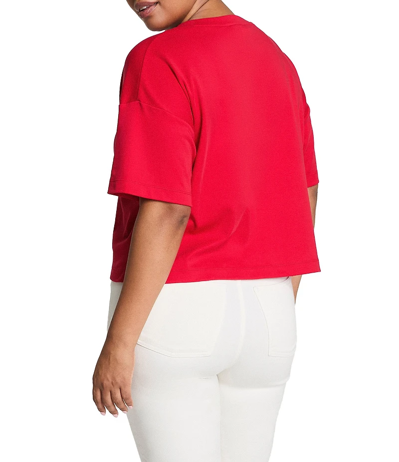 Spanx Knit Short Sleeve Crew Neckline Cotton Boxy T-Shirt