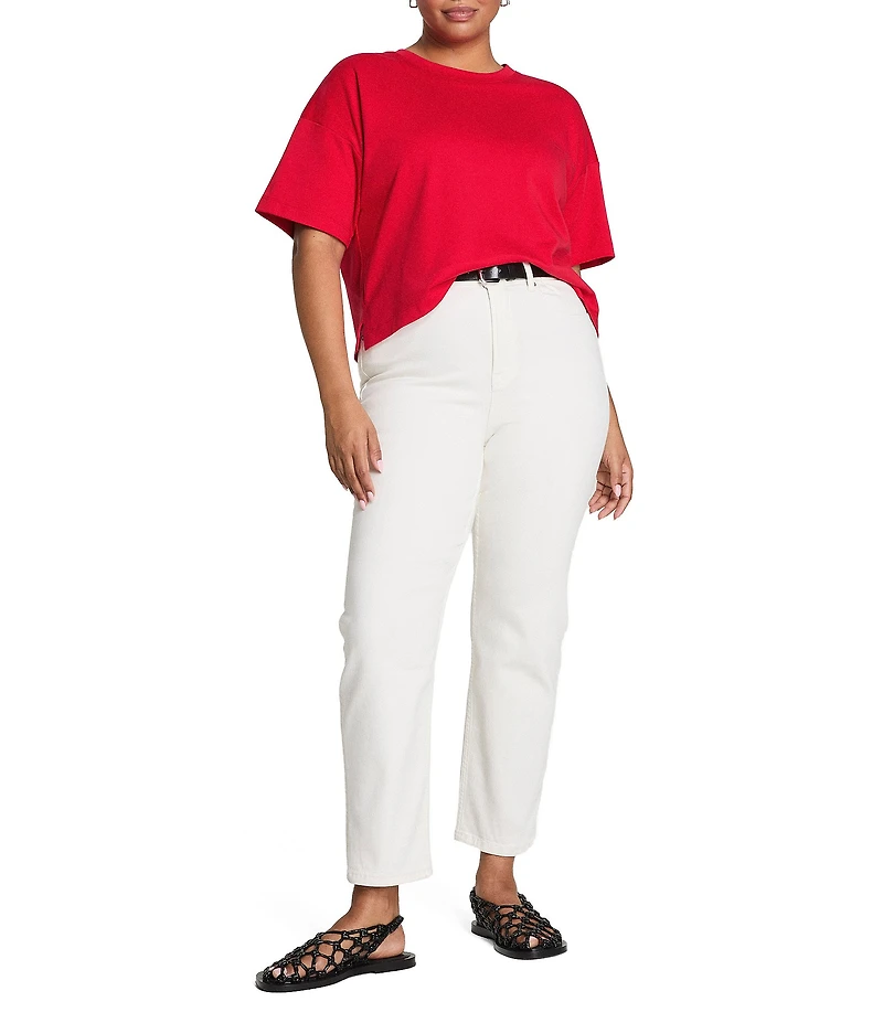 Spanx Knit Short Sleeve Crew Neckline Cotton Boxy T-Shirt