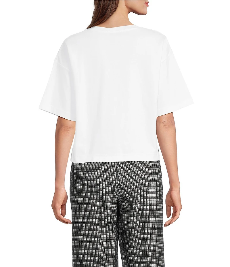 Spanx Knit Short Sleeve Crew Neckline Cotton Boxy T-Shirt