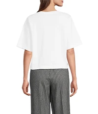 Spanx Knit Short Sleeve Crew Neckline Cotton Boxy T-Shirt