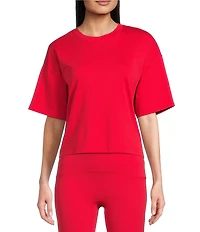 Spanx Knit Short Sleeve Crew Neckline Cotton Boxy T-Shirt