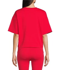 Spanx Knit Short Sleeve Crew Neckline Cotton Boxy T-Shirt