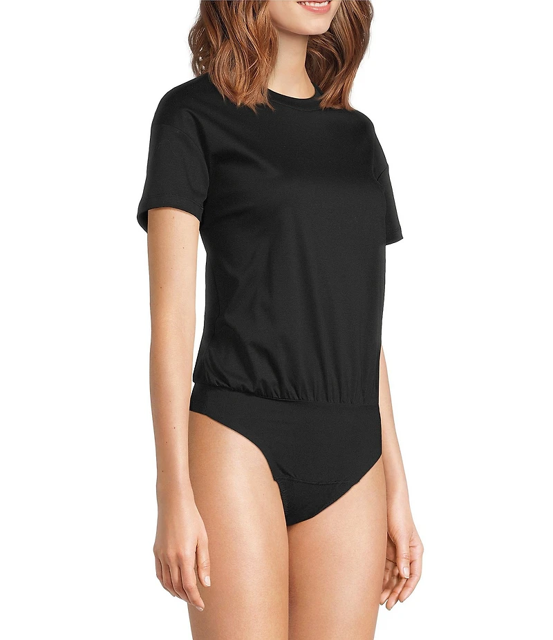 Spanx Lightweight Cotton Crew Neck Short Sleeve Bodysuit