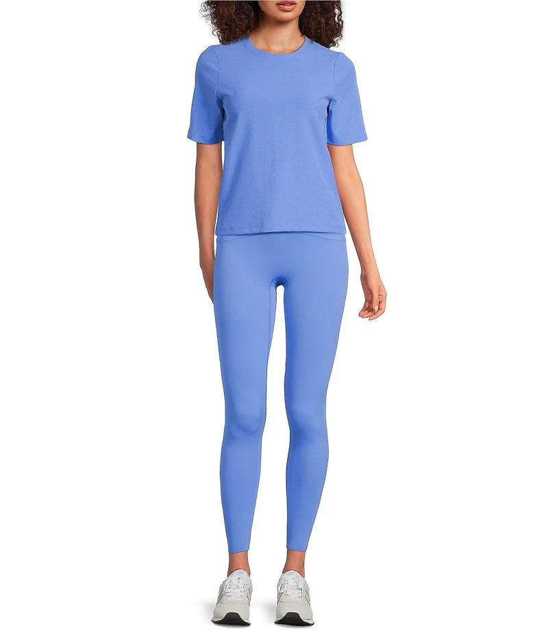 Spanx Ribbed Knit Crew Neck Short Sleeve Tee