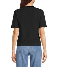 Spanx Ribbed Knit Crew Neck Short Sleeve Tee