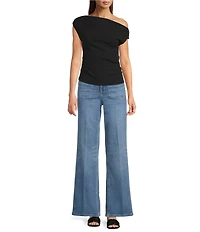 Spanx Ribbed Knit Off-The-Shoulder Ruched Top
