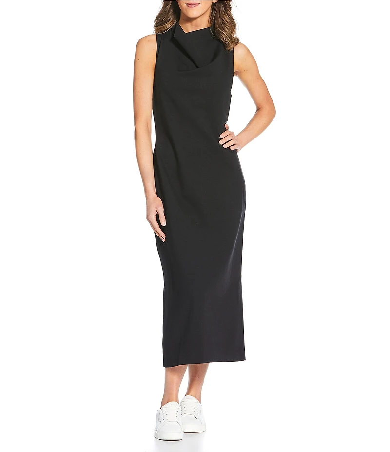Spanx Sleeveless Ponte Mock Neck Sleeveless Midi Dress