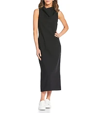 Spanx Sleeveless Ponte Mock Neck Sleeveless Midi Dress