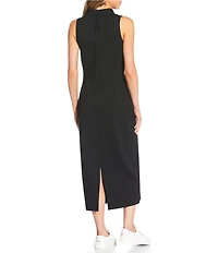 Spanx Sleeveless Ponte Mock Neck Sleeveless Midi Dress