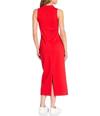 Spanx Sleeveless Ponte Mock Neck Sleeveless Midi Dress