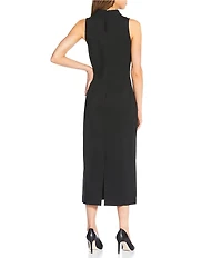 Spanx Sleeveless Ponte Mock Neck Sleeveless Midi Dress