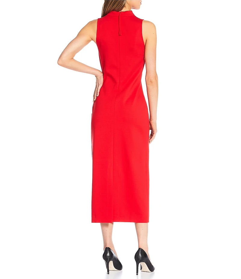 Spanx Sleeveless Ponte Mock Neck Sleeveless Midi Dress