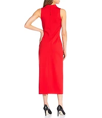 Spanx Sleeveless Ponte Mock Neck Sleeveless Midi Dress