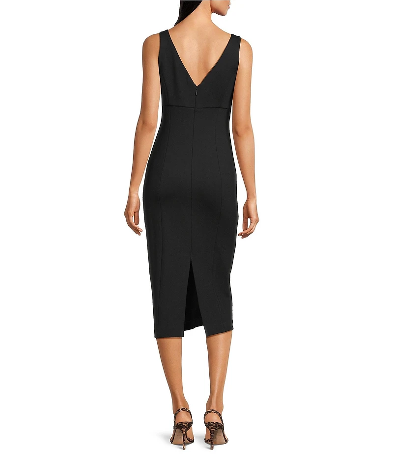 Spanx Sleeveless V-Neckline Ponte Midi Dress