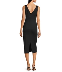 Spanx Sleeveless V-Neckline Ponte Midi Dress