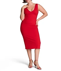 Spanx Sleeveless V-Neckline Ponte Midi Dress