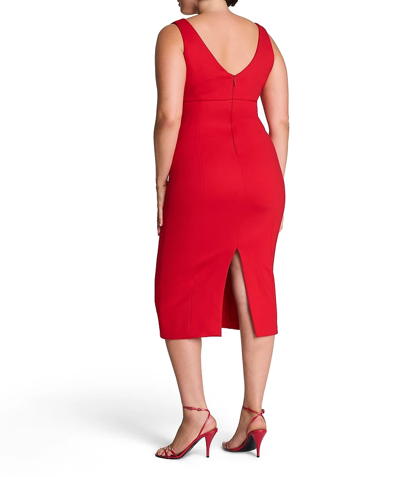 Spanx Sleeveless V-Neckline Ponte Midi Dress