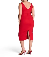 Spanx Sleeveless V-Neckline Ponte Midi Dress