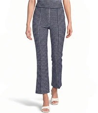 Spanx SPANXsupersmooth PerfectFit Coordinating Gingham Ponte High Rise Kick Flare Cropped Pants