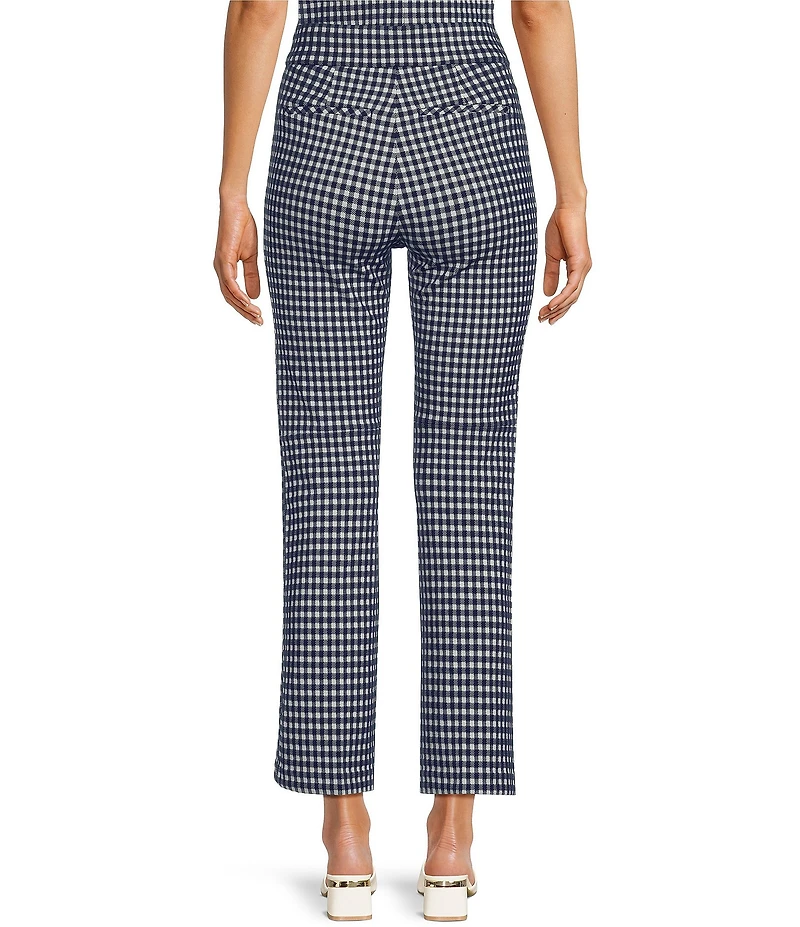 Spanx SPANXsupersmooth PerfectFit Coordinating Gingham Ponte High Rise Kick Flare Cropped Pants