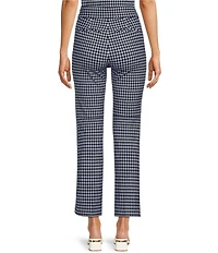 Spanx SPANXsupersmooth PerfectFit Coordinating Gingham Ponte High Rise Kick Flare Cropped Pants