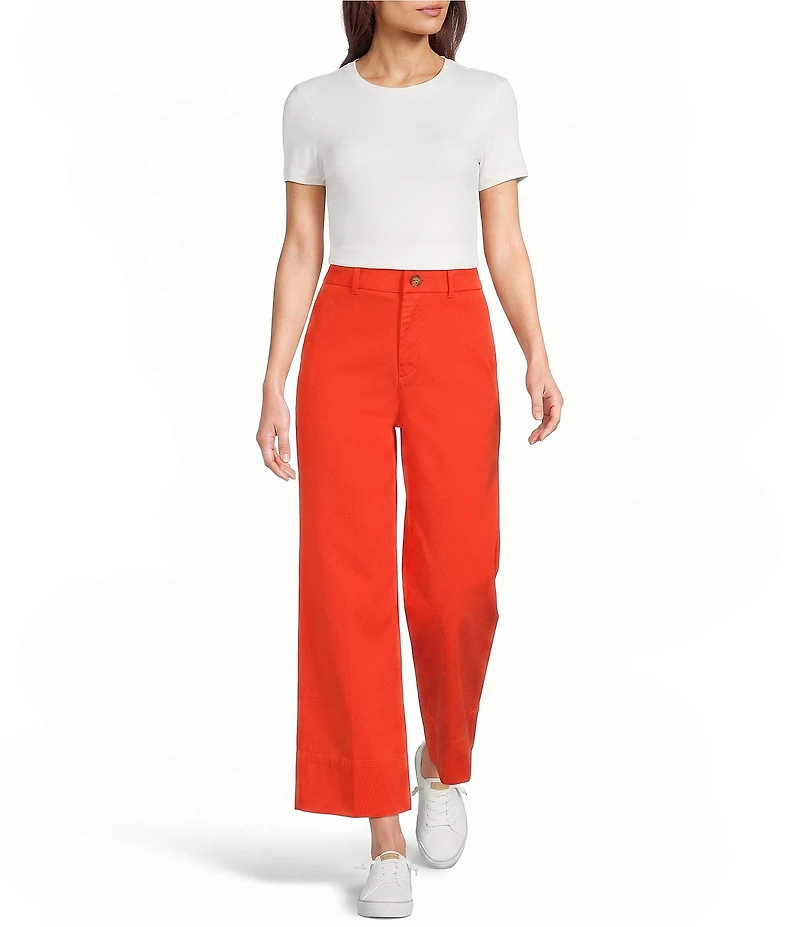 Spanx SPANXsupersmooth Stretch Twill High Rise Cropped Wide Leg Pants