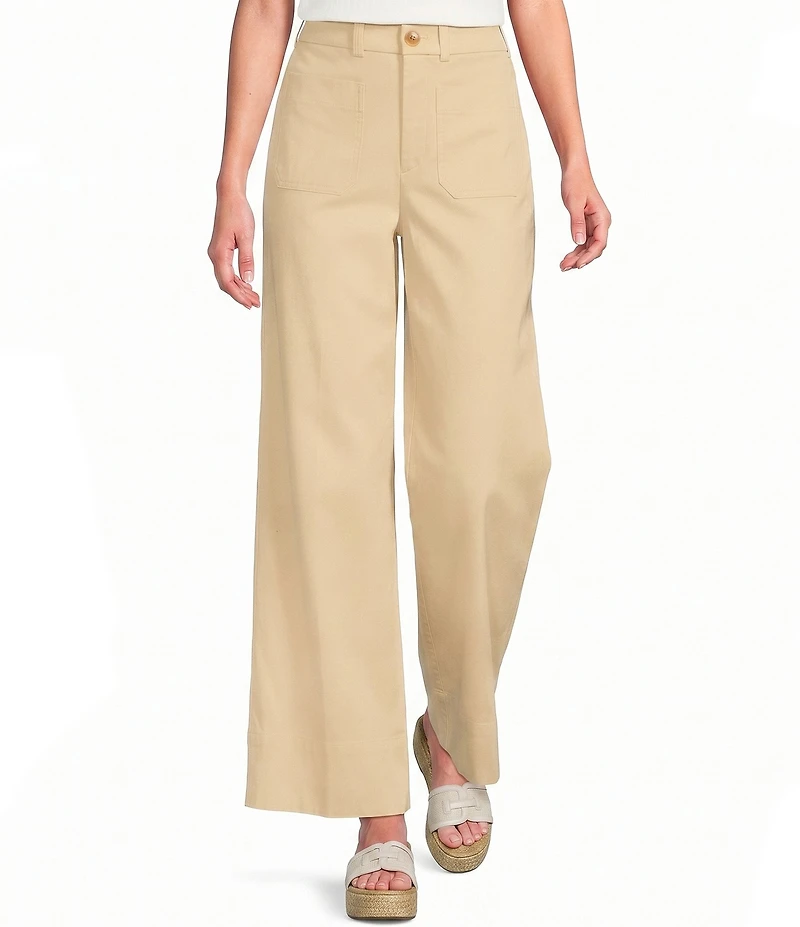 Spanx SPANXsupersmooth Stretch Twill High Rise Wide Leg Patch Pocket Pants