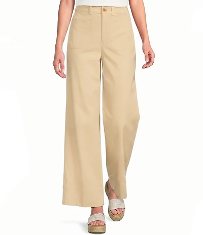 Spanx SPANXsupersmooth Stretch Twill High Rise Wide Leg Patch Pocket Pants
